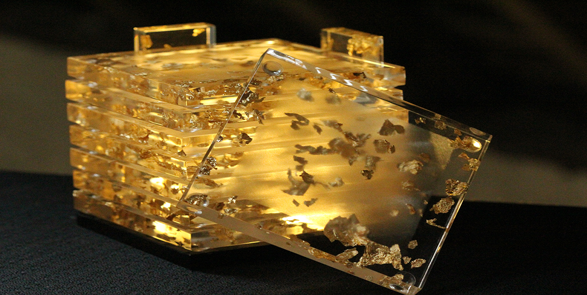 Dessous de verres paillettes or