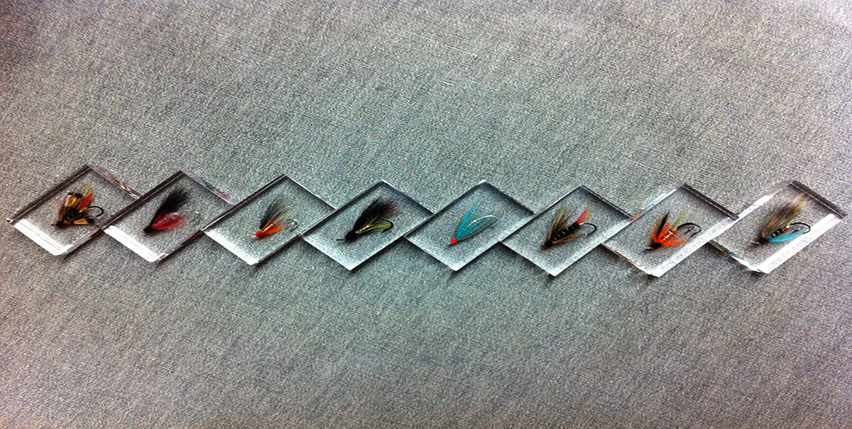 Portes couteaux mouches � saumon